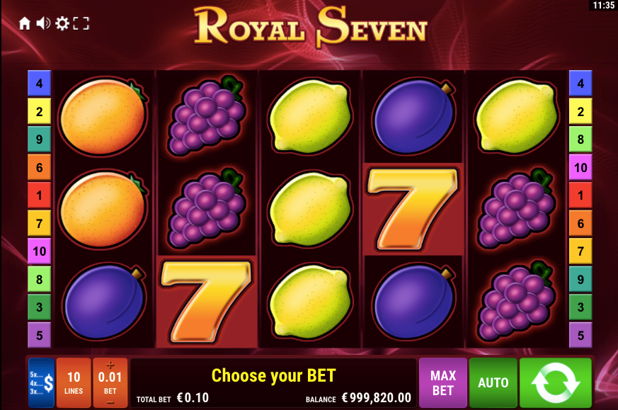 Royal Seven xxl Slot Spieloberfl&auml;che 